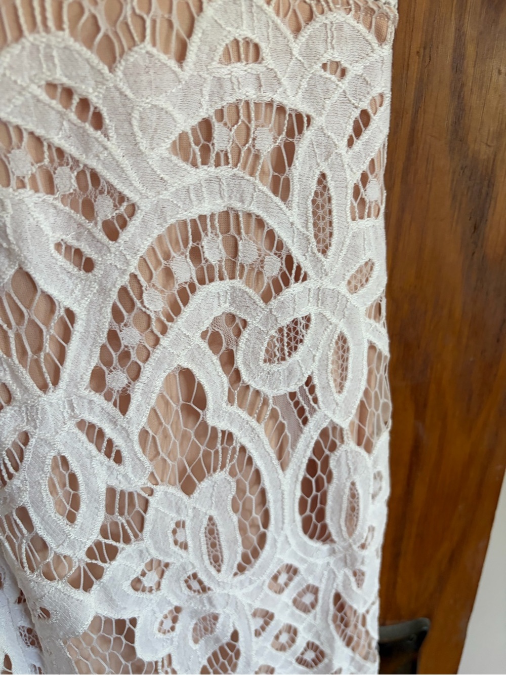 Lulu's White Lace Overlay Dress - perfect for brides. See below for sizing - Picture 5 of 5